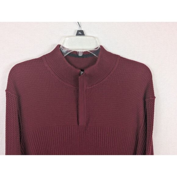 Tommy Bahama Tobago Bay Quarter Zip Sweater Maroon Men's Size Medium - Picture 2 of 12
